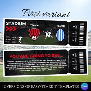 Surprise Football Ticket Template, Soccer Match Gift Editable Voucher image 2