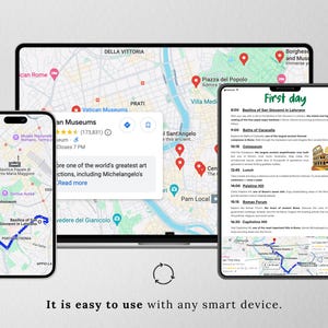 Rome Map Guide & 3-Day Itinerary | Digital Travel Planner | Mobile-Friendly Ebook Tour Guide with 50+ Locations image 8