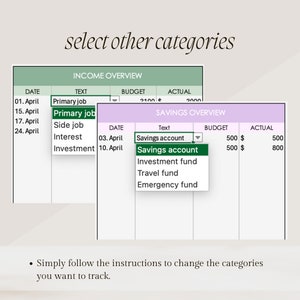 Presupuesto mensual simple, plantilla de planificador financiero de Excel, rastreador de ingresos y gastos, controle sus gastos en gráficos de forma fácil e inteligente imagen 8