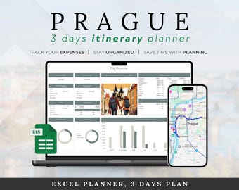 Prague 3-Day Itinerary & Budget Planner | All-in-One Excel Trip Organizer | Prague Editable Travel Guide | Instant Download