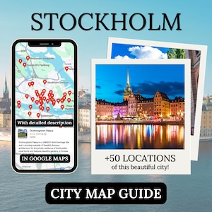 Guide de la carte de la ville de Stockholm, agenda numérique pour votre voyage en Suède, plan de visite mobile, prêt à explorer Stockholm avec un itinéraire parfait