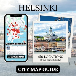 Przewodnik po Helsinkach, cyfrowy planer na Twoją podróż do Finlandii, mobilny plan wycieczki, gotowy na zwiedzanie Helsinek z trasą