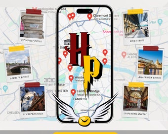 H. Potter Movie Locations In London, Map Guide Itinerary Plan Trip For Your Mobile, Digital Planner And Guider For Magical Journey