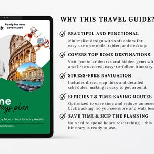 Rome Map Guide & 3-Day Itinerary | Digital Travel Planner | Mobile-Friendly Ebook Tour Guide with 50+ Locations image 3