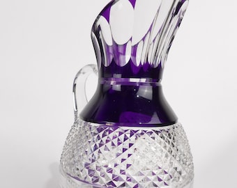 Handmade Crystallite Bohemia Violet Crystal Pitcher