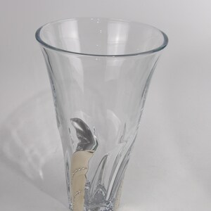 Crystal Vase with Trimming in Silver-Coated Bilaminate and Rhinestones