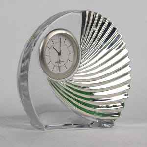 Crystal Table Clock With Silver-coated Bilaminate - Etsy