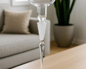 Clear glass candle holder