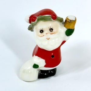Vintage Napco Spaghetti Santa Mini Figurine Bone China Christmas Japan