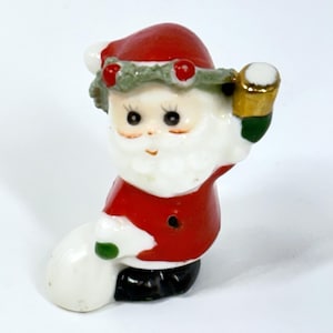 Vintage Napco Spaghetti Santa Mini Figurine Bone China Christmas Japan