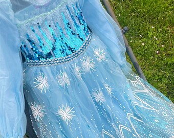 Frozen Princess Elsa Inspired  Dress – Handcrafted, Luxe Sequin Detail