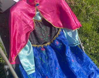 Enchanted Princess Anna-Inspired Dress - Frozen Fantasy Dress - Handcrafted Elegance for Children