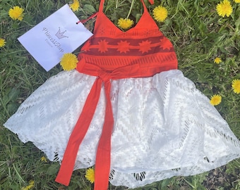 Robe pour tout-petit inspirée de Moana | Cosplay Jeux Olympiques et tenue d'Halloween | Cadeau princesse anime pour fille