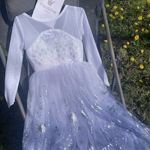 Robe Elsa enchantée pour fille Déguisement princesse La Reine des neiges, tenue de fête d'anniversaire pour enfant, robe de carnaval cosplay, déguisement princesse des glaces magique image 1