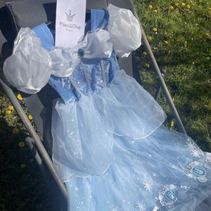 Robe Cendrillon enchanteresse pour fille Robe d'anniversaire de princesse à sequins Déguisement conte de fées pour enfants image 1