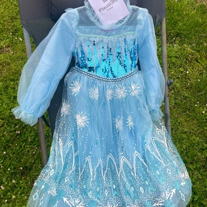 Frozen Princess Elsa Inspired  Dress – Handcrafted, Luxe Sequin Detail