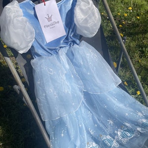 Robe Cendrillon enchanteresse pour fille Robe d'anniversaire de princesse à sequins Déguisement conte de fées pour enfants image 9