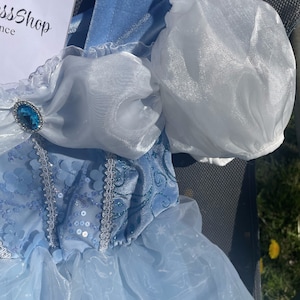 Robe Cendrillon enchanteresse pour fille Robe d'anniversaire de princesse à sequins Déguisement conte de fées pour enfants image 5