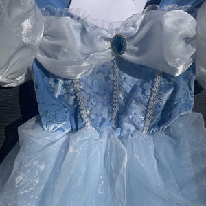 Robe Cendrillon enchanteresse pour fille Robe d'anniversaire de princesse à sequins Déguisement conte de fées pour enfants image 4