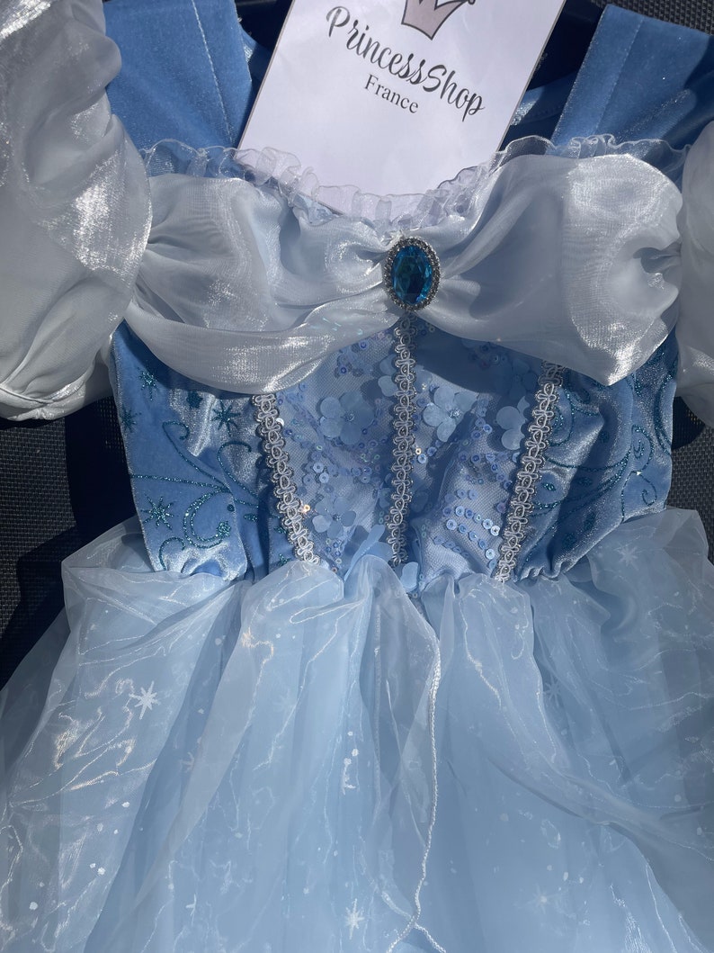 Robe Cendrillon enchanteresse pour fille Robe d'anniversaire de princesse à sequins Déguisement conte de fées pour enfants image 4