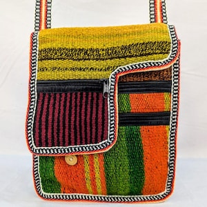 Multicolor Peruvian Crossbody Bag, Handmade Alpaca bag , Wool Crossbody Bag, Peruvian Handmade. Boho Bag, Hippy Bag, Ethno Bag, tribal aztec