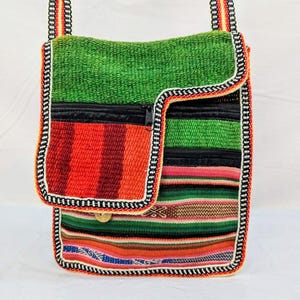 Multicolor Peruvian Crossbody Bag, Handmade Alpaca bag , Wool Crossbody Bag, Peruvian Handmade. Boho Bag, Hippy Bag, Ethno Bag, tribal aztec