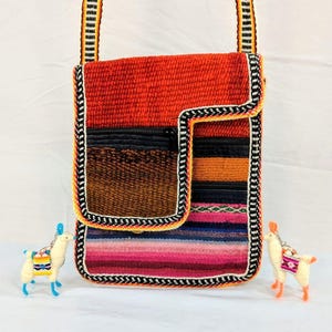Multicolor Peruvian Crossbody Bag, Handmade Alpaca bag , Wool Crossbody Bag, Peruvian Handmade. Boho Bag, Hippy Bag, Ethno Bag