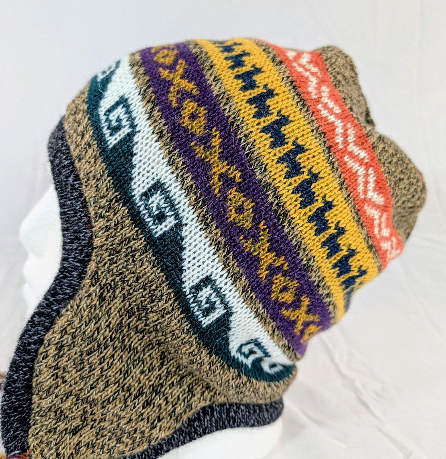 Soft Baby Alpaca Reversible Chullo Beanie Gray Brown Unisex  display picture 3