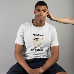 Funny Sheep Pun Unisex Tee, Michael Jackson Quote Shirt, Baaad Sheep T-Shirt, Cute Animal Graphic Tee, Sheep Lover Gift