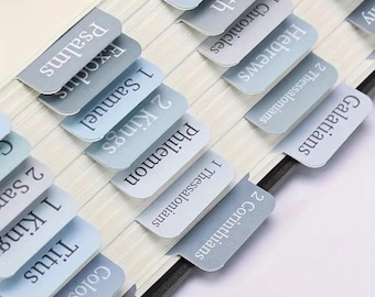 Blue Laminated Bible Tabs for Women and Men, Bible Study Supplies, Study Bible Tabs, Easy Apply and Read