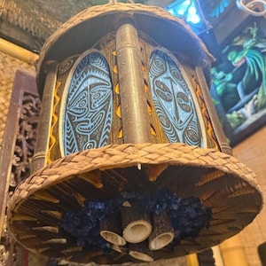 Bamboo Spike 6 Panel Tiki Lamp Made to Order