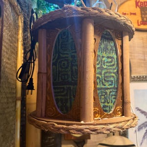 Ready to ship Exotic Tiki Bar Pendant Light | Handcrafted Tropical Tiki Lamp for Bar Lighting & Tiki Decor