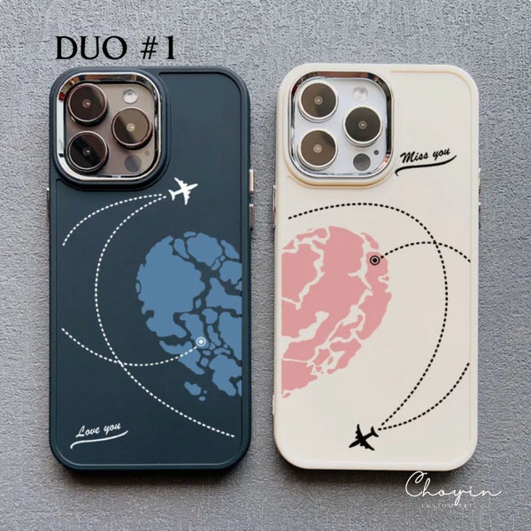 Cute Couple Phone Case, Matching Phone Case for iPhone 15 Pro Max 14 13 12 11 XR X XS 7 8 Plus Silicone Cover