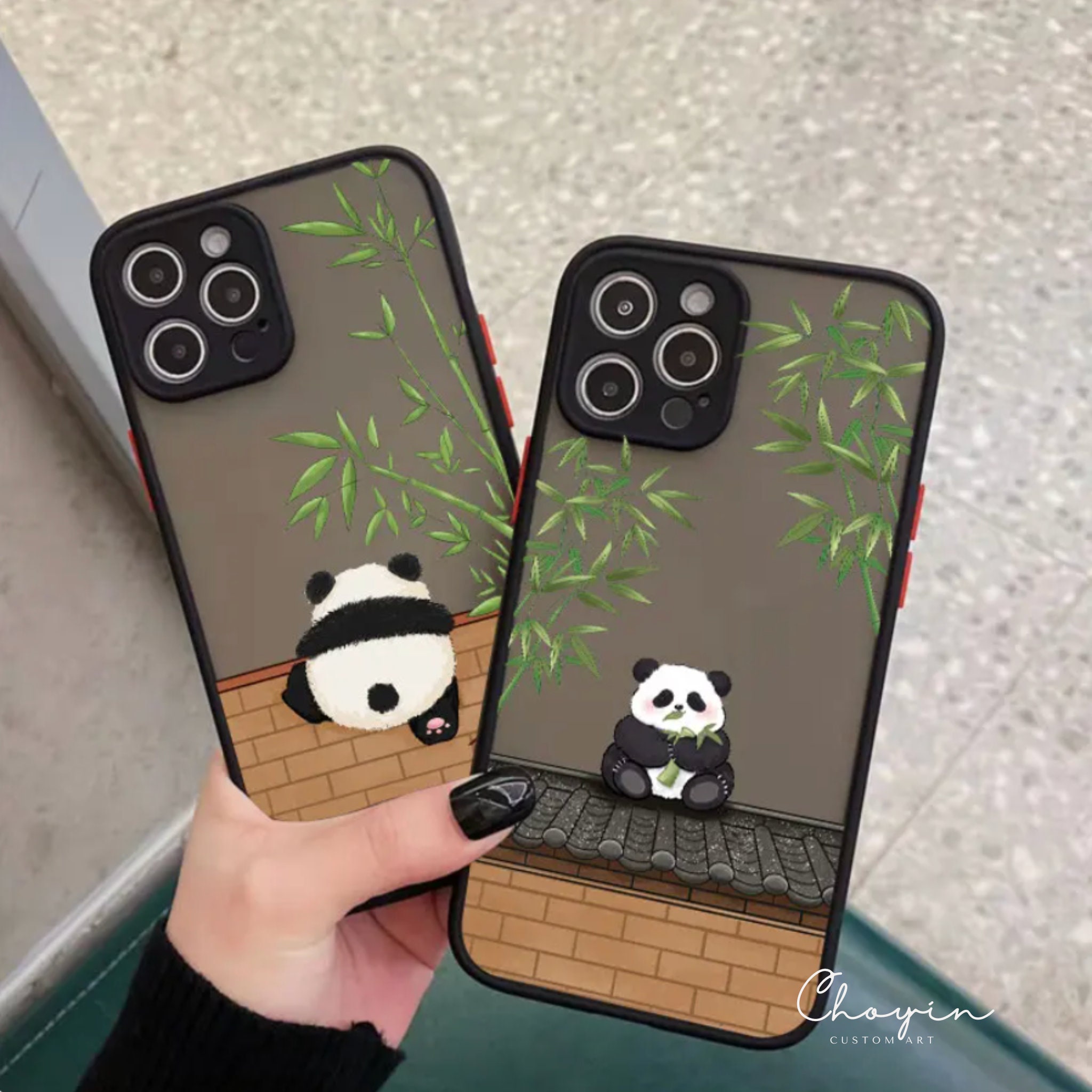 Cute Panda Phone Case for iPhone 15 Pro Max 14 Plus 13 Mini 12 11 XR X