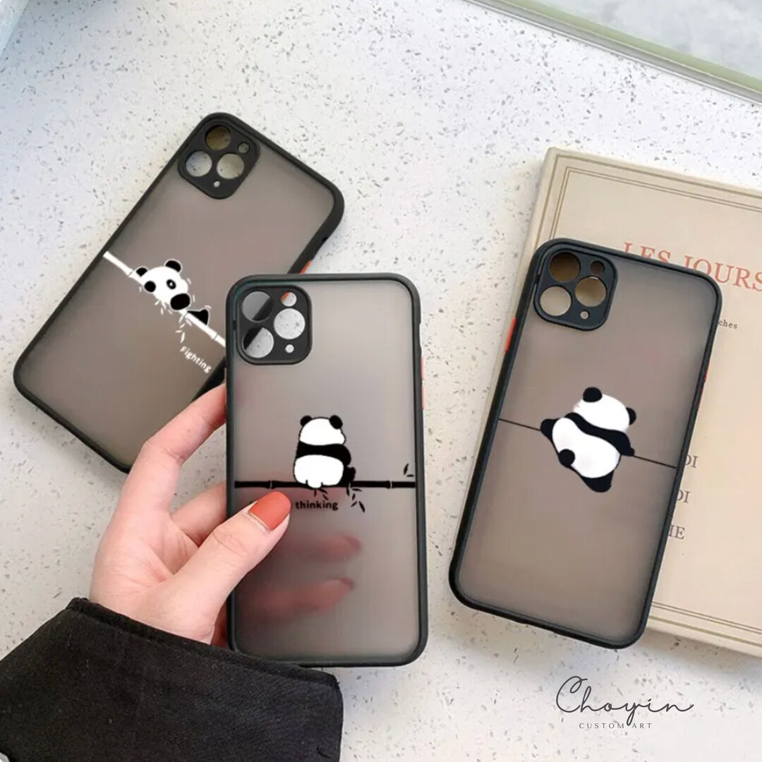 Cute Panda Phone Case for iPhone 15 Pro Max 14 Plus 13 Mini 12 11 XR X