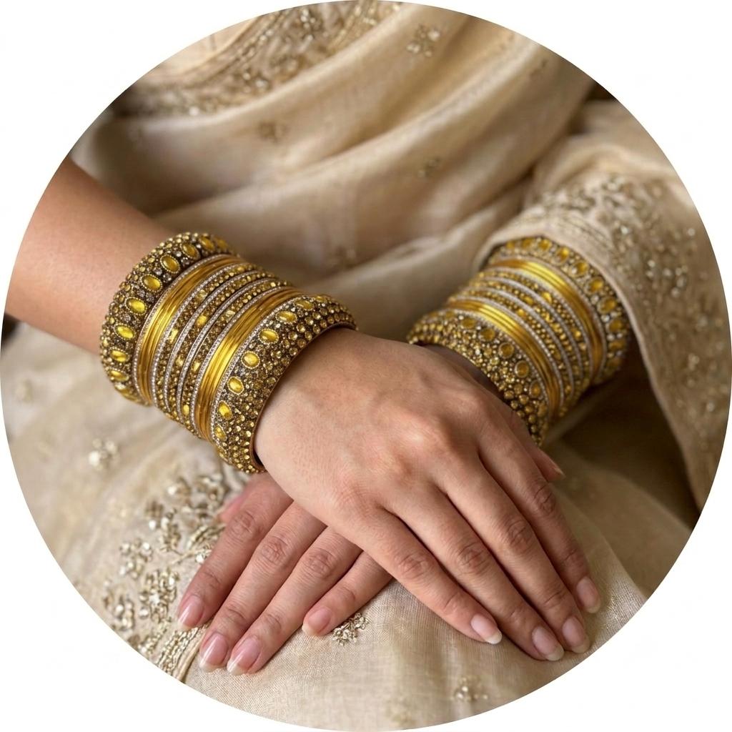 Indian Bangle Set: Traditional Bridal Jewelry, Size 2.8 - Etsy