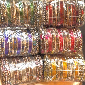 Indian Bangle Set: Traditional Bridal Jewelry, Size 2.8