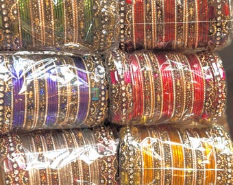 Indian Bangle Set: Traditional Bridal Jewelry, Size 2.8