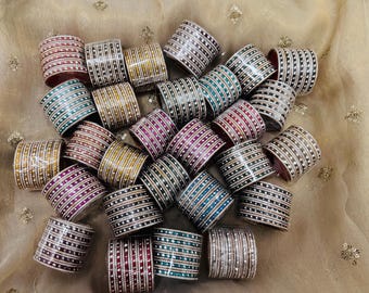 Kids Bangle Set: Silver cut,  Indian Pakistani Churi, churiyan Karah (6-24M)