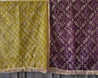 Yellow & Purple Dupatta: Gold Sequin Wedding Scarf