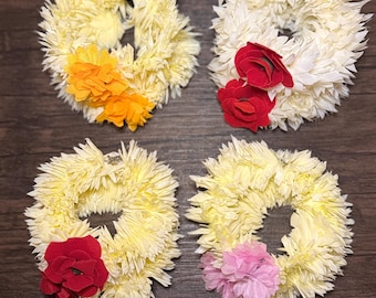 Handmade Artificial Flower Gajra Pair: Indian Wedding Jewelry