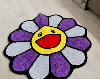 Sunny Bloom Harmony Tufted Rug: Inspired by Tekashi Murakami