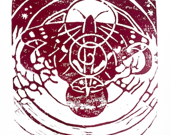 Transition (A5 Square Linoprint)