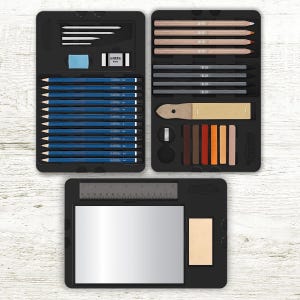 Charcoal and Graphite Sketch Kit: Complete Art Set for Drawing and Shading