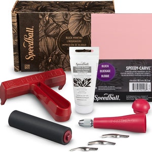 Kit iniziale di tessuto per stampa a blocchi Speedball, 7 pezzi