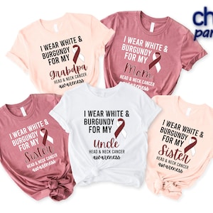 Head And Neck Cancer Family Groups Shirt, Group Cancer Matching Shirt, Head And Neck Cancer Awareness Group Tee, Awareness Ribbon Cancer Tee