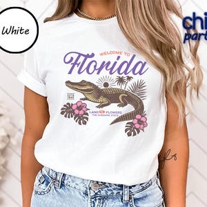 Welcome To Florida Alligator Tshirt, Alligator Graphic Design Shirts, Sunshine State Shirt, Florida Souvenir Gift Shirt, Vintage Florida Tee