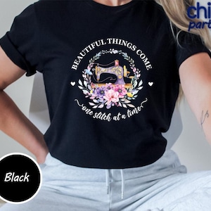 Camisa de costura floral engraçada, presente para quilter, camiseta para amantes de costura