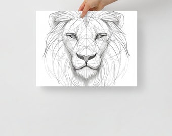 lion, minimalistic art, lineart