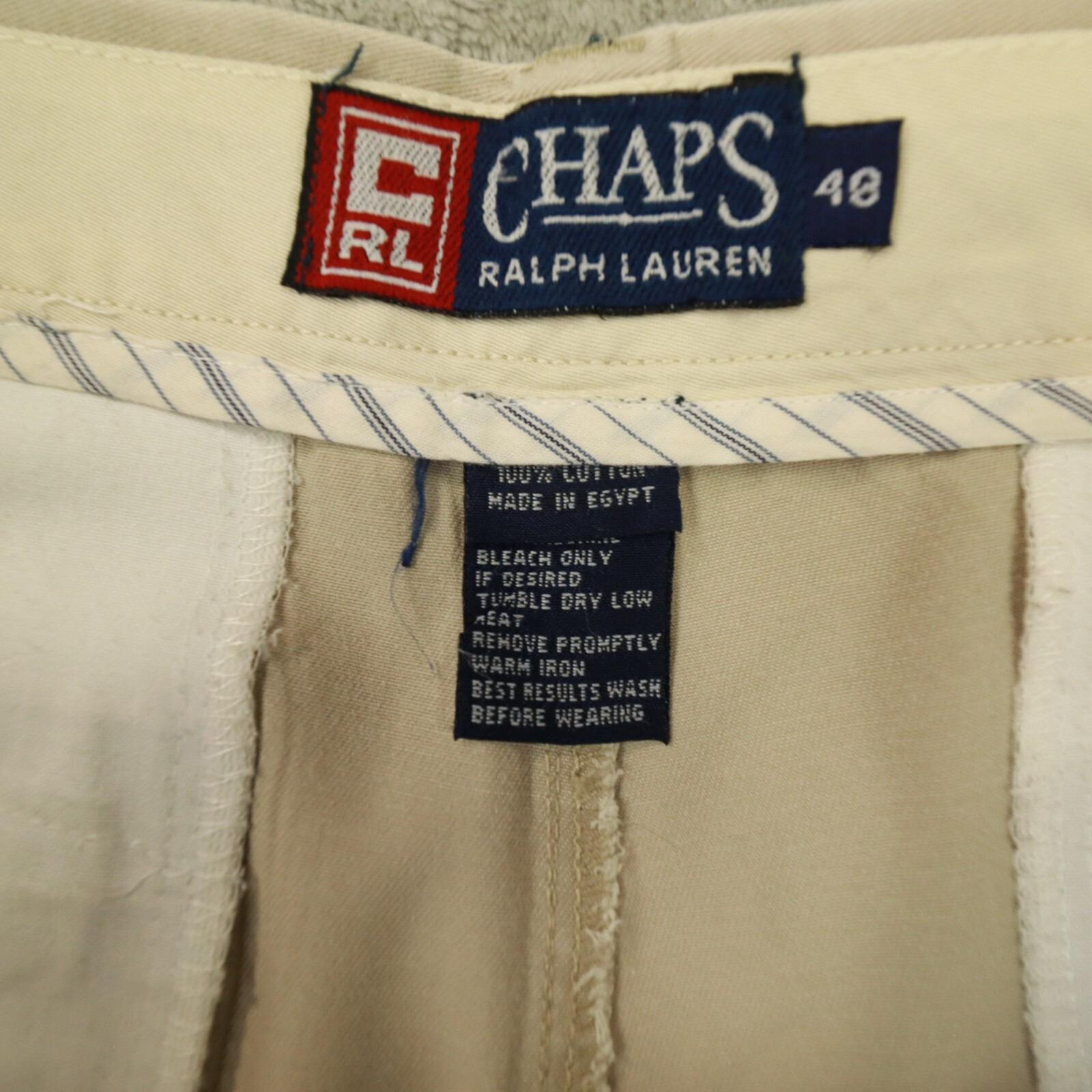 Chaps Ralph Lauren Vintage Men's Khaki Pleat Front Shorts Size 40